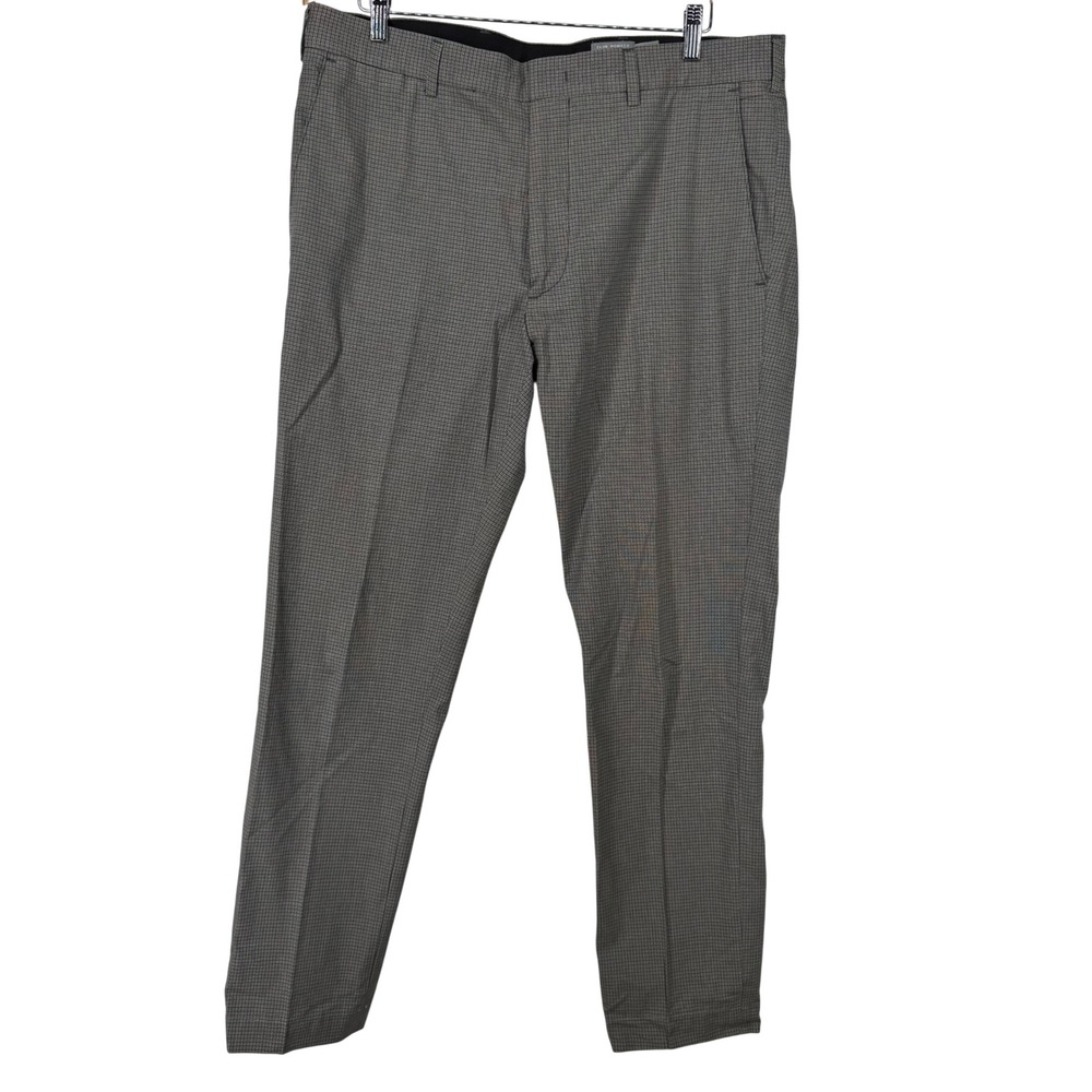 Club Monaco Connor Modern Slim‎ Fit Houndstooth Dress Pants Mens Size 36 34 Gray